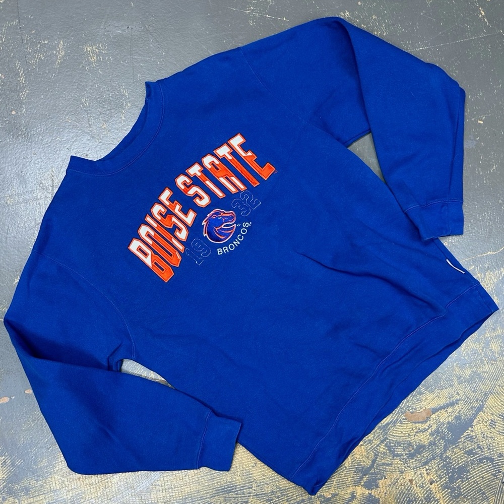 Boise State Broncos NCAA Vintage Crew Neck Pullover Medium Blue Gymnastics